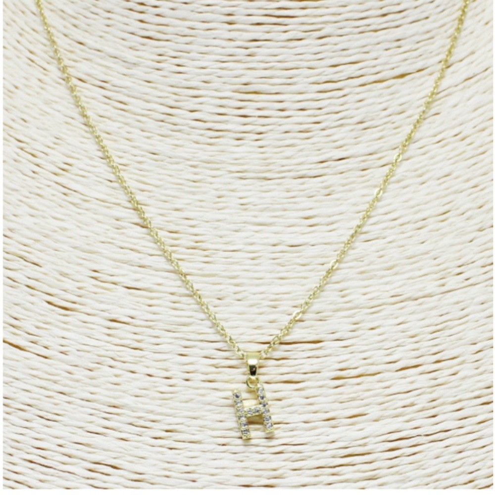 “H” gold necklace